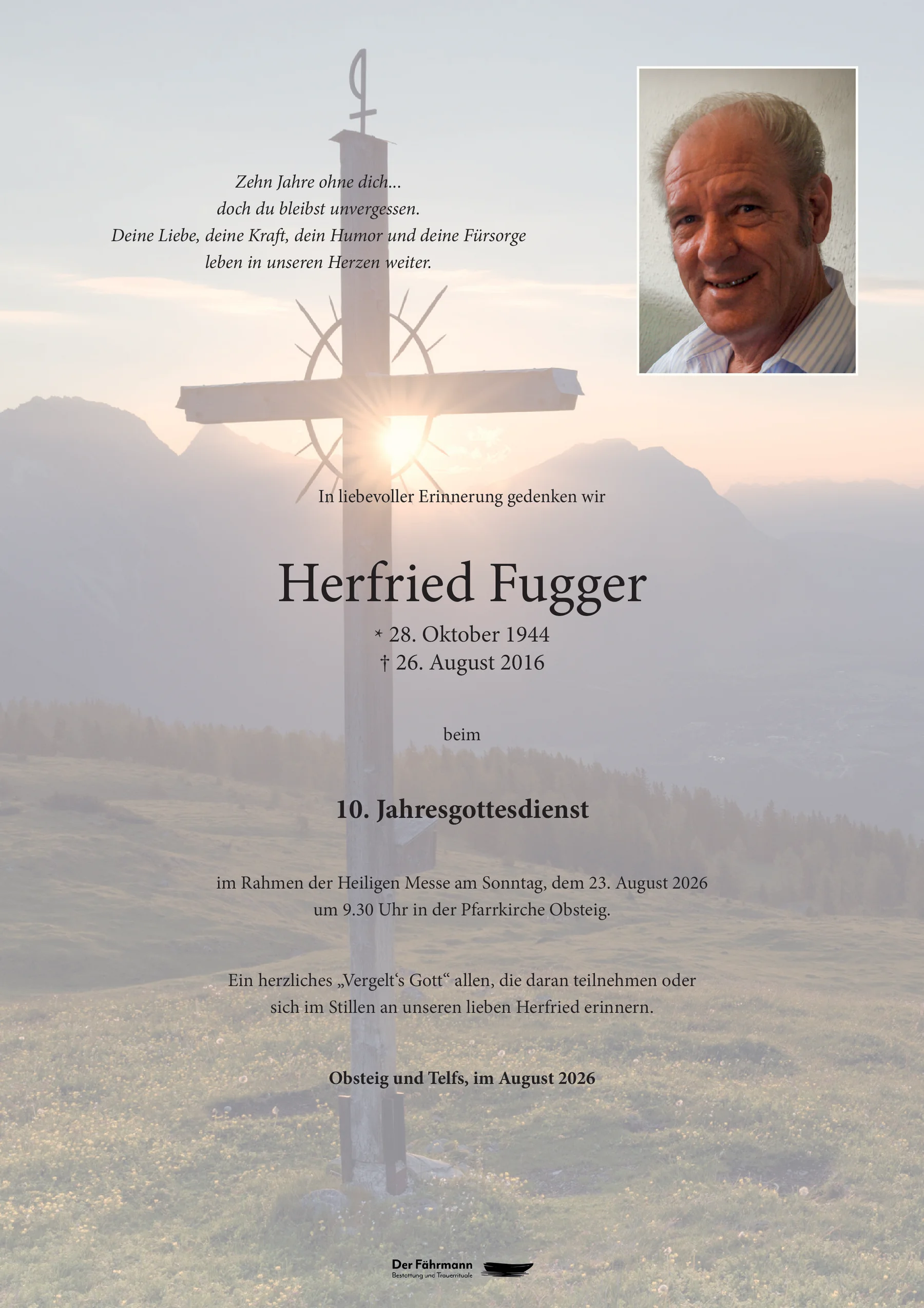 Parte zum zehnten Todestag von Herfried Fugger