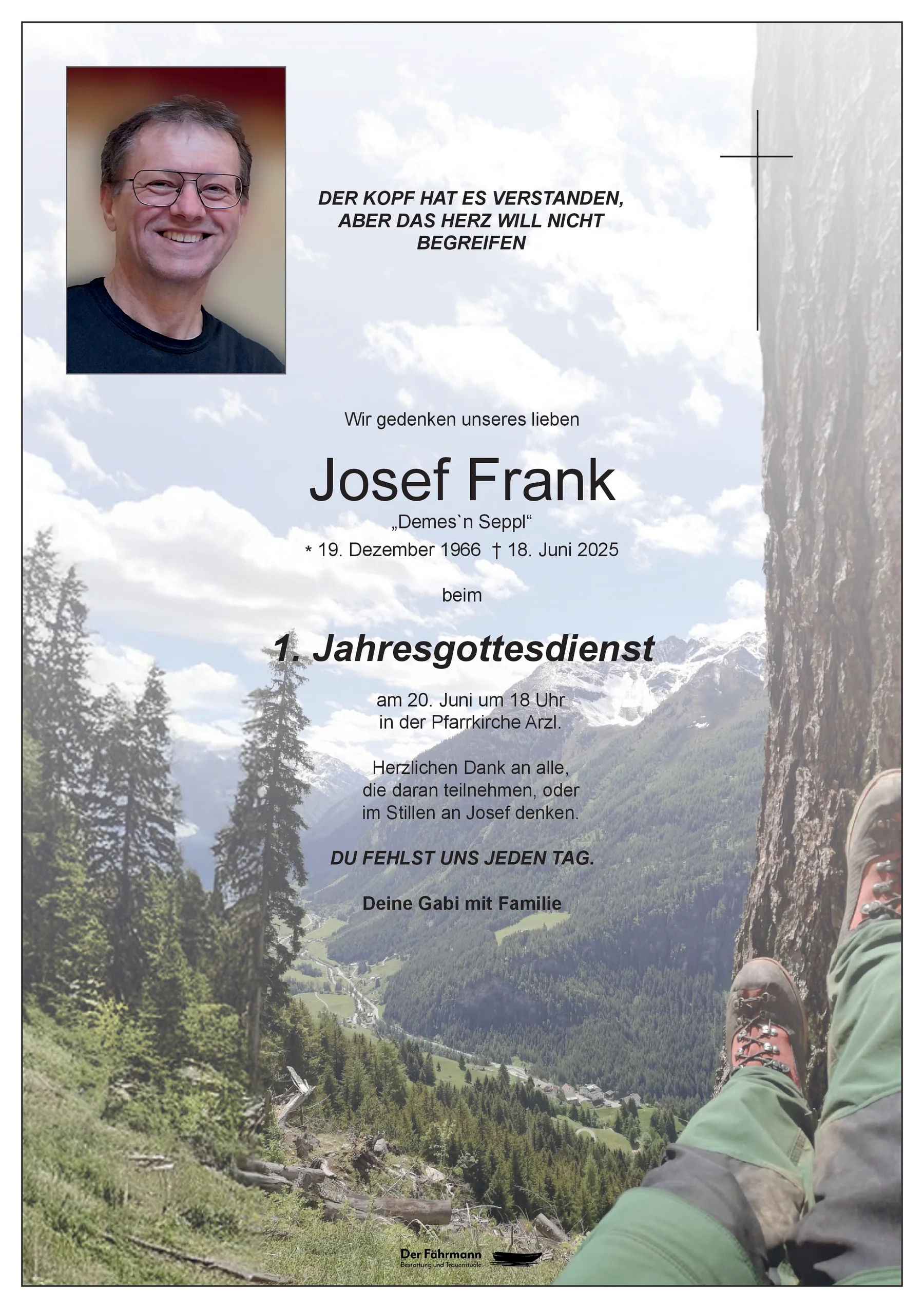 1. Jahrtag Josef Frank
