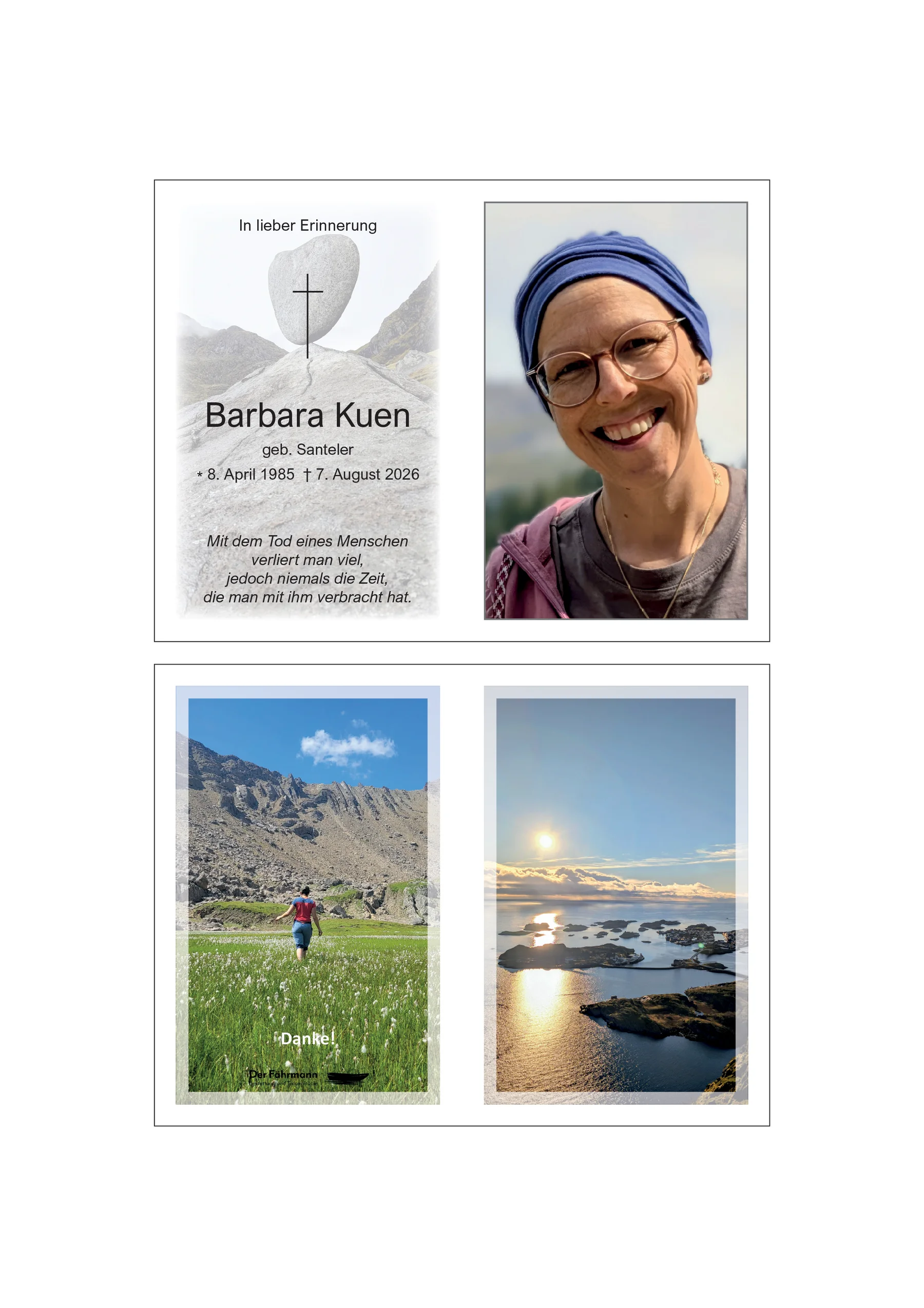 Sterbebild Barbara Kuen